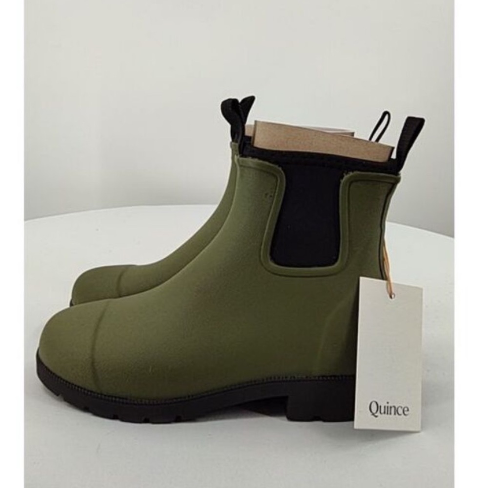 Quince Olive Green Ankle Boots